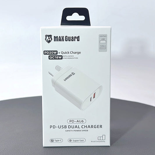 Maxguard PD20W QC18W USB Type-C home charger PDAU6/MGAU6